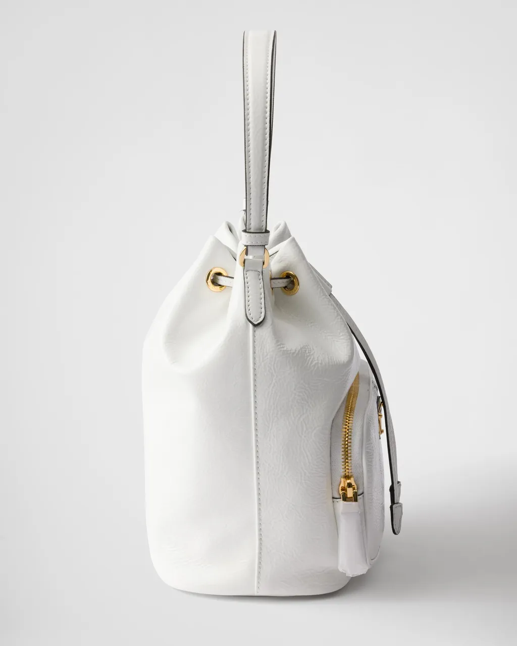 Prada Duet Naplak Patent Leather Bucket Bag