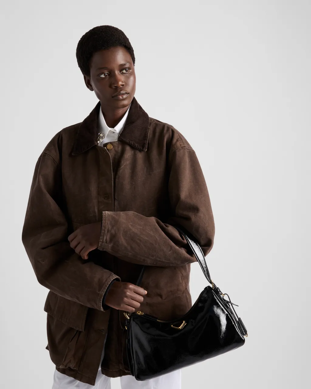 Prada AimÉE Medium Naplak Leather Shoulder Bag