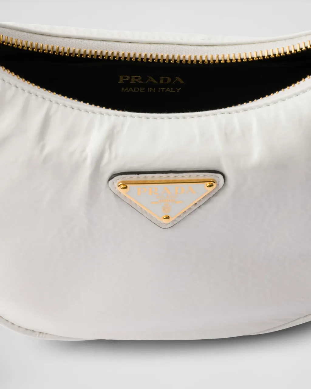 Prada Arqué Naplak Patent Leather Shoulder Bag