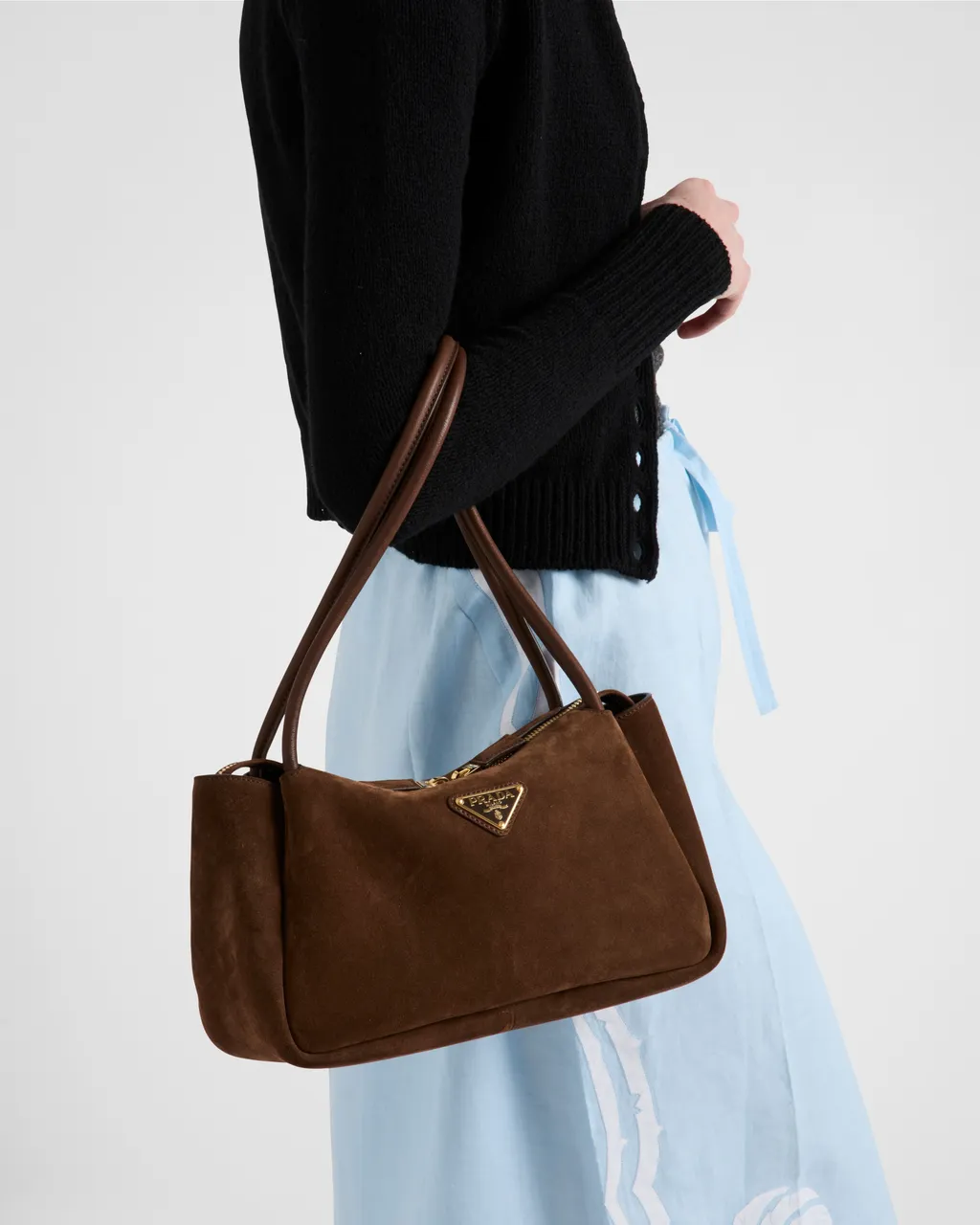 Prada Darling Medium Suede Shoulder Bag