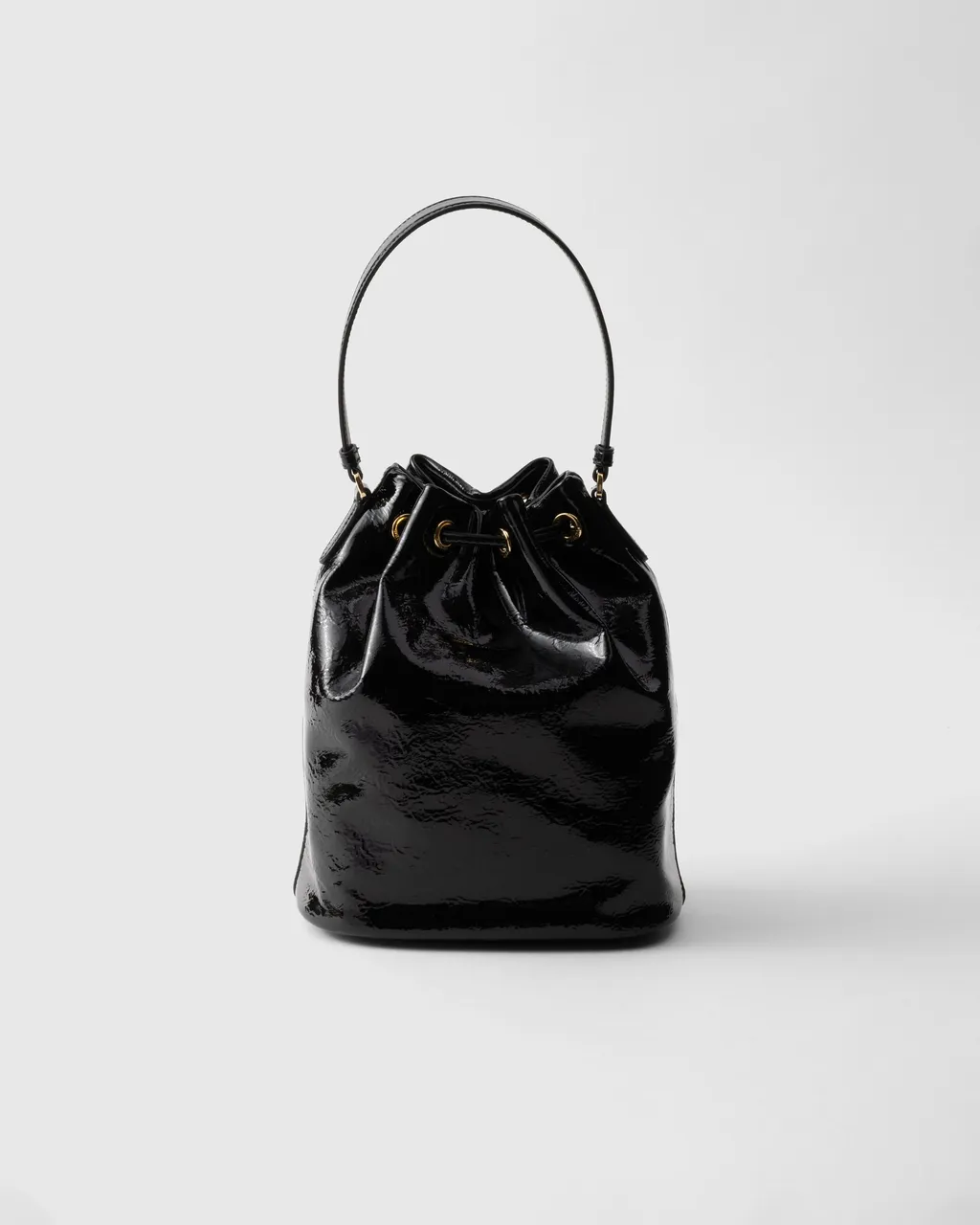 Prada Duet Naplak Patent Leather Bucket Bag