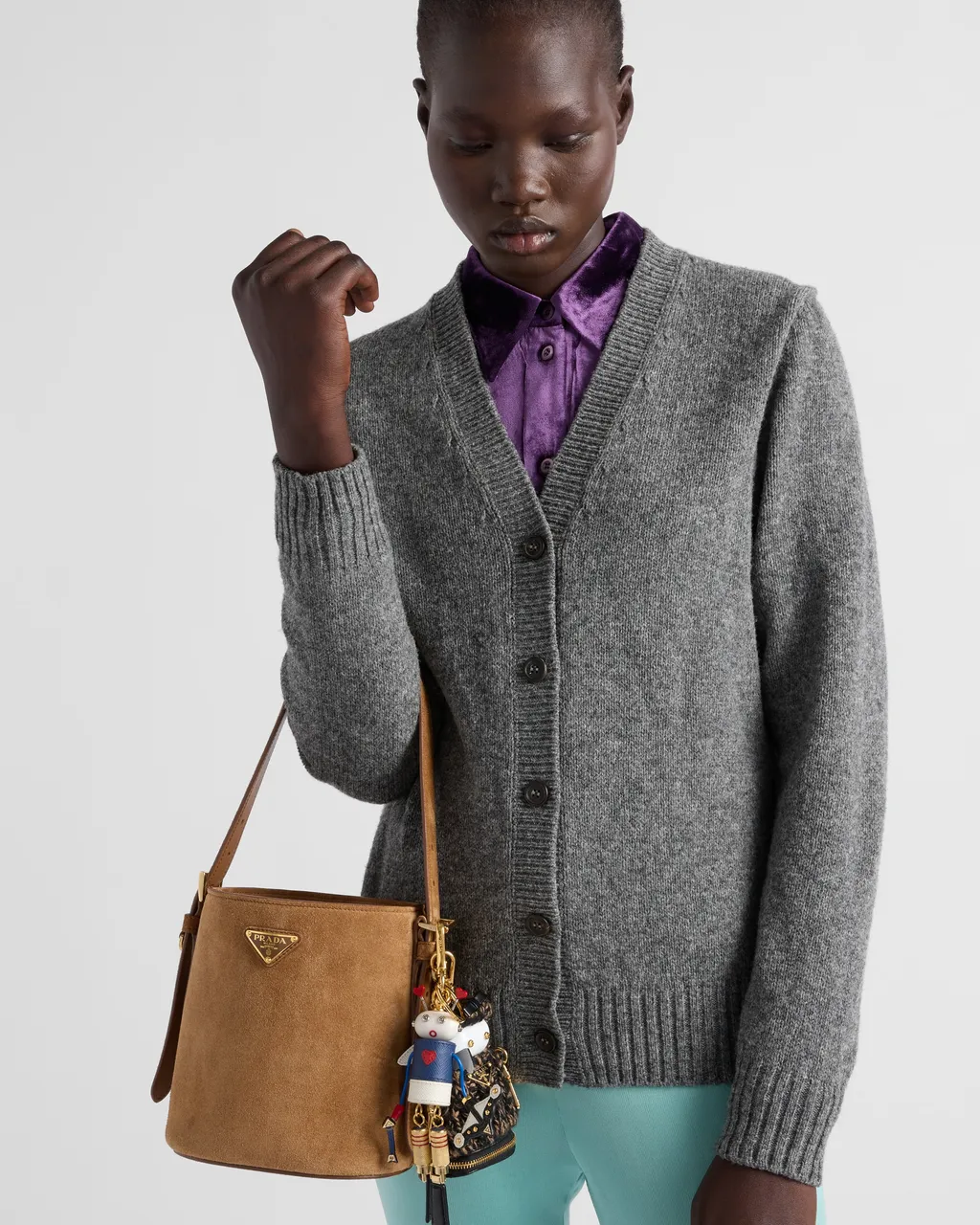 Suede Mini Bucket Bag