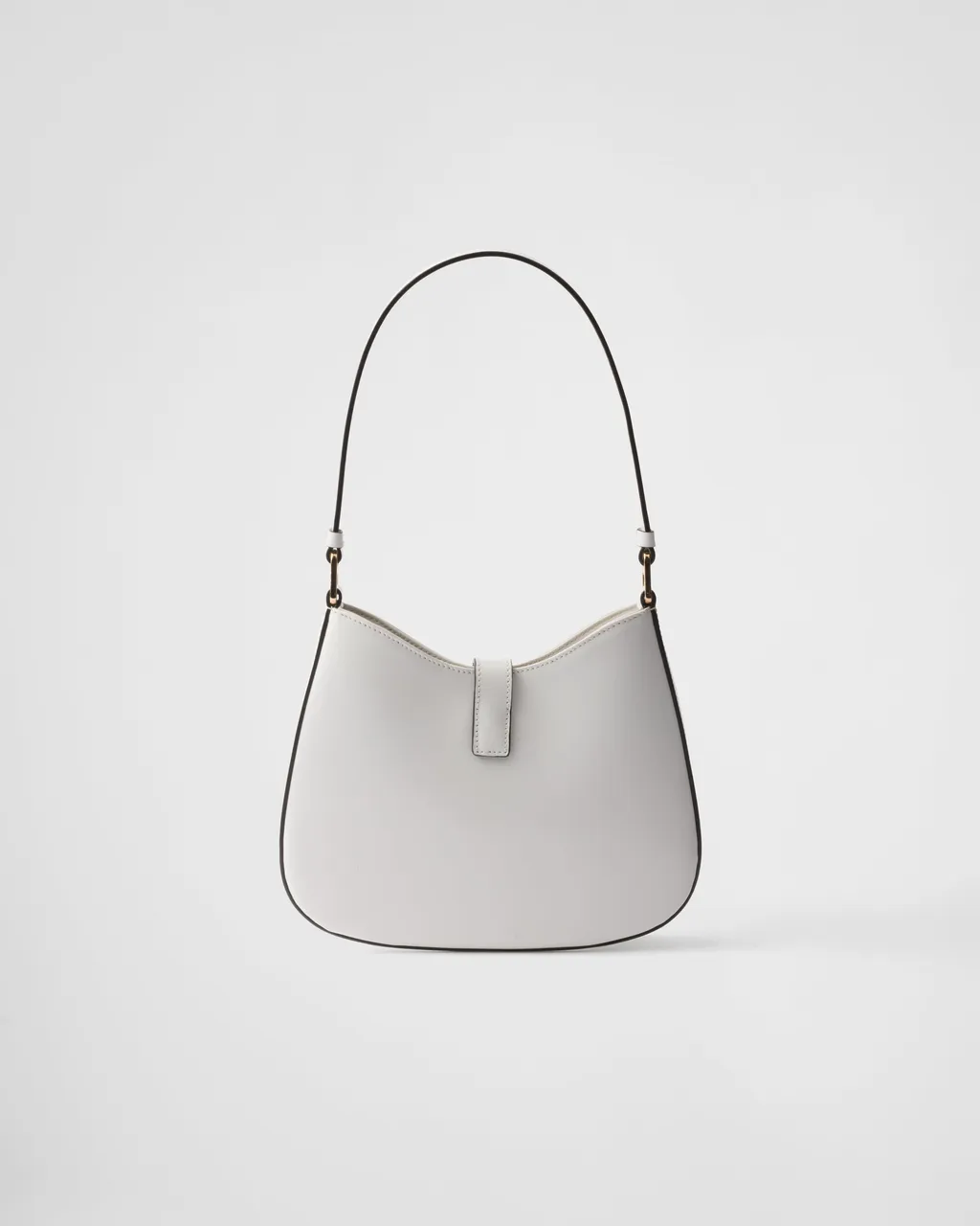 Prada Cleo Brushed Leather Shoulder Bag With Clasp Closure