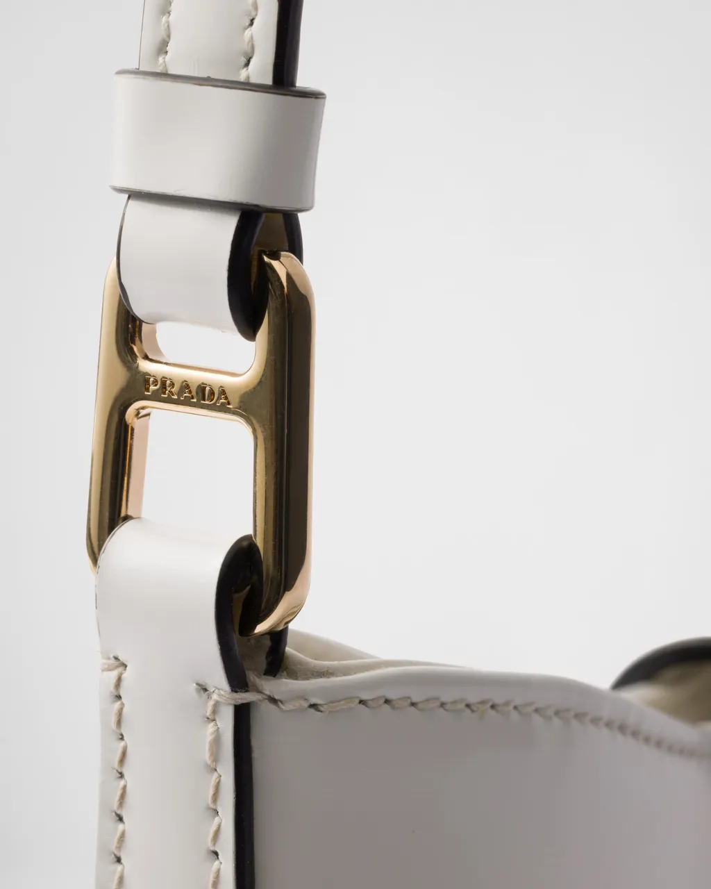 Prada Cleo Brushed Leather Shoulder Bag With Clasp Closure