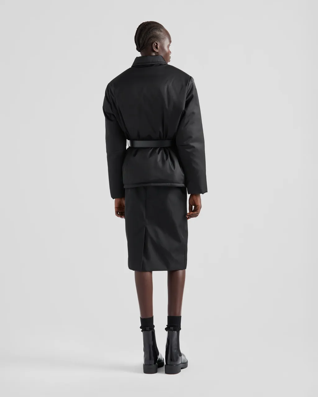 Re-Nylon Down Jacket With Belt
