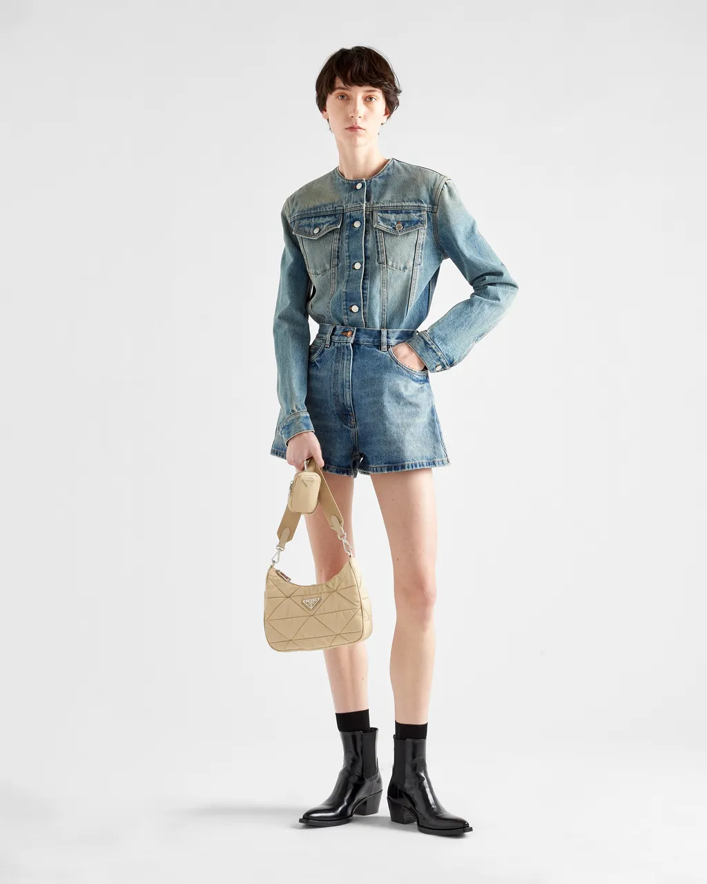 Padded Re-Nylon Shoulder Bag