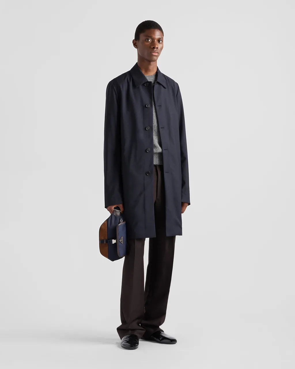 Re-Nylon And Leather Belt Bag