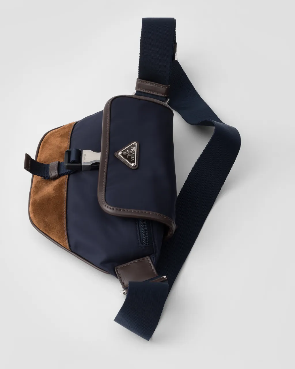Re-Nylon And Leather Belt Bag