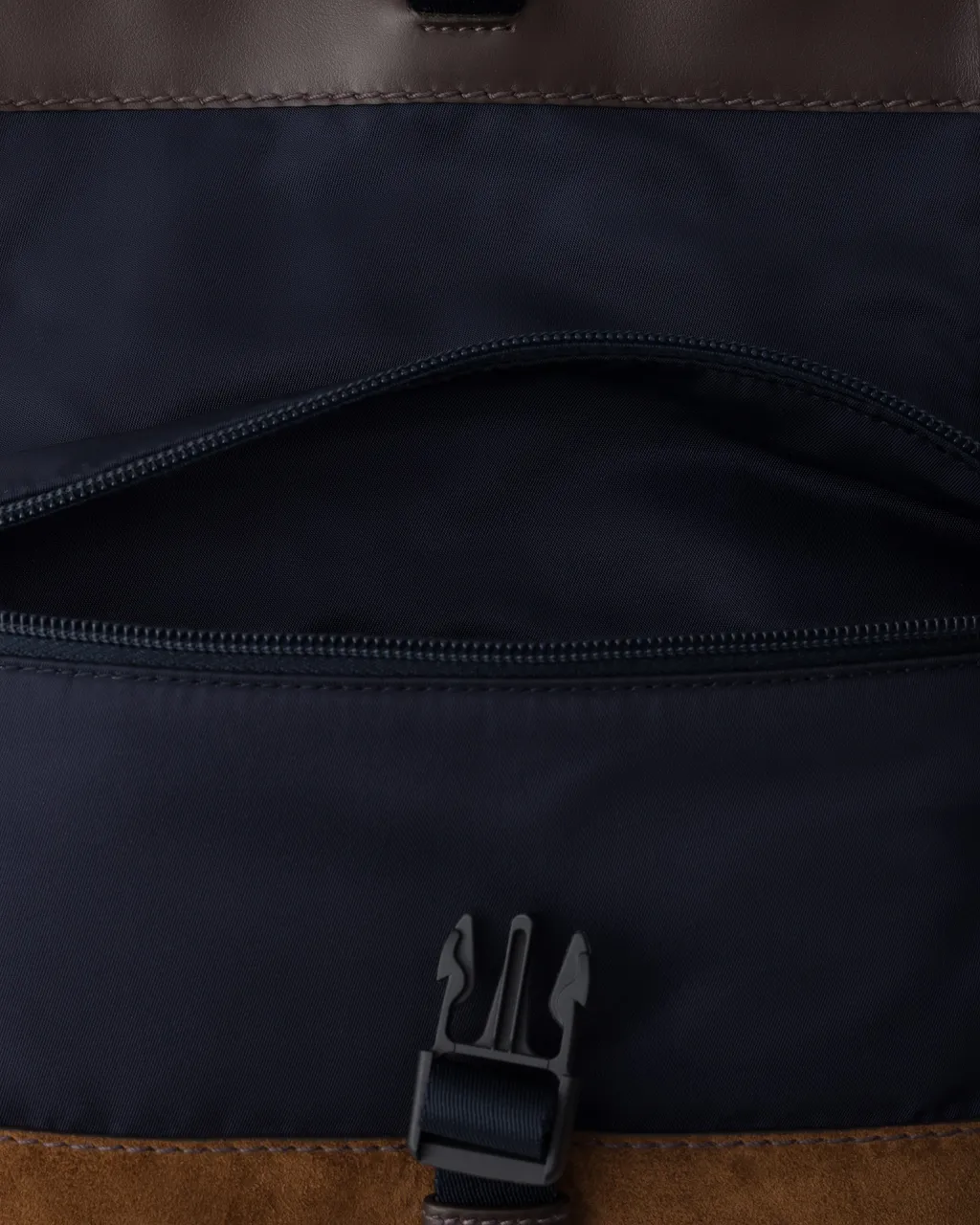 Re-Nylon And Leather Belt Bag