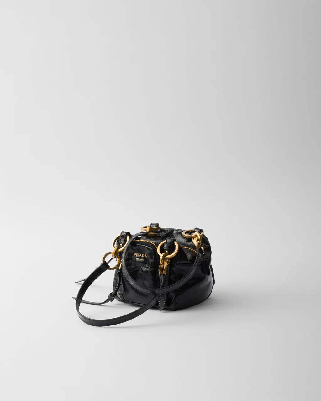 Prada Dangle Leather Top-Handle Mini-Bag