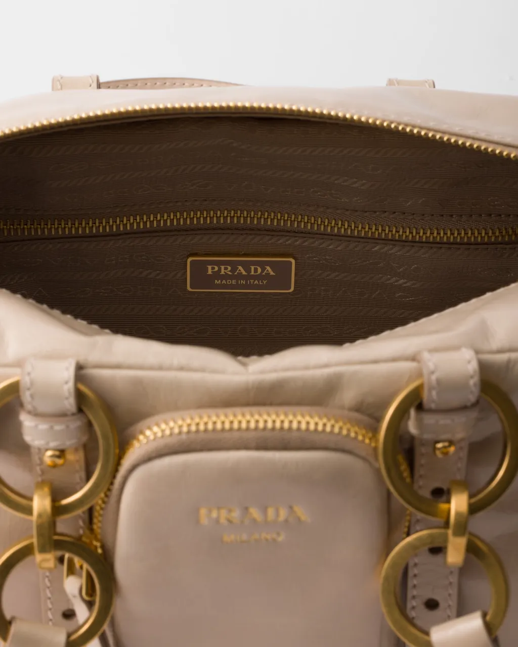 Prada Dangle Medium Leather Top-Handle Bag