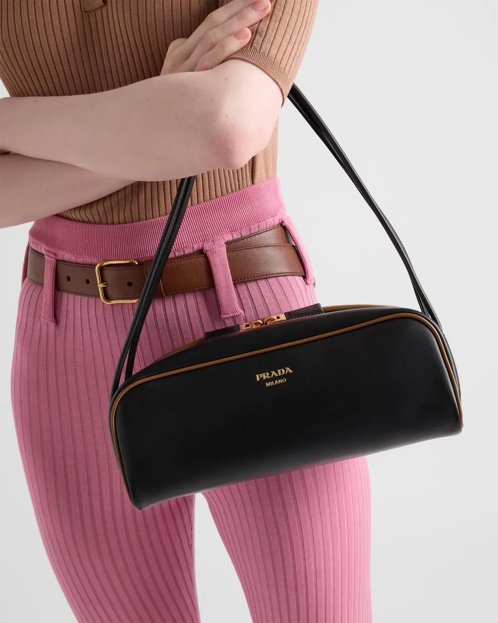 Prada Swing Smooth Leather Shoulder Bag
