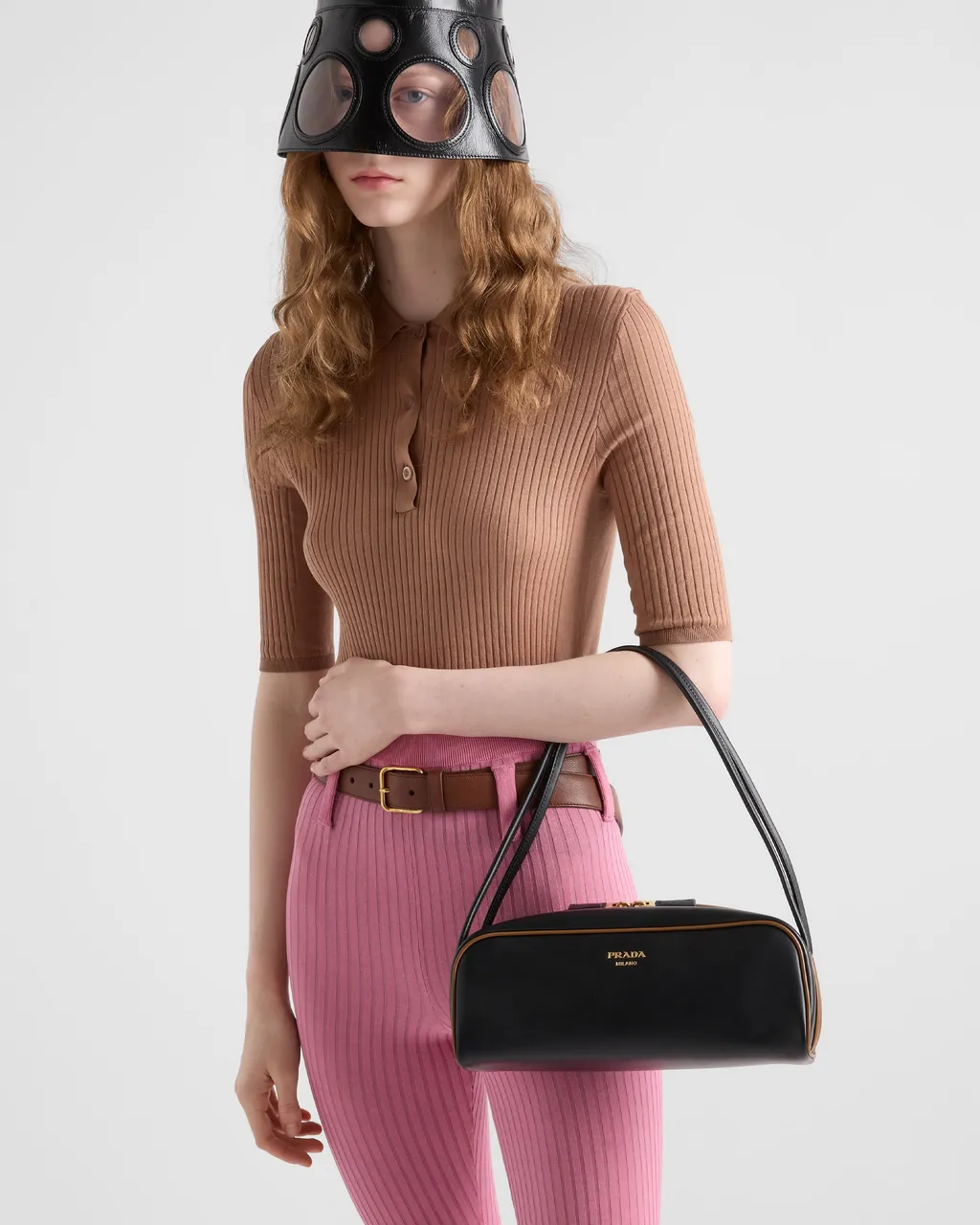 Prada Swing Smooth Leather Shoulder Bag