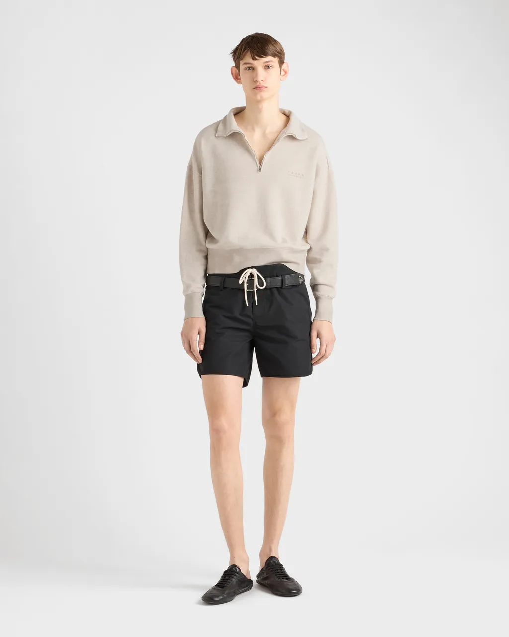 Long-Sleeved Cotton Polo Shirt