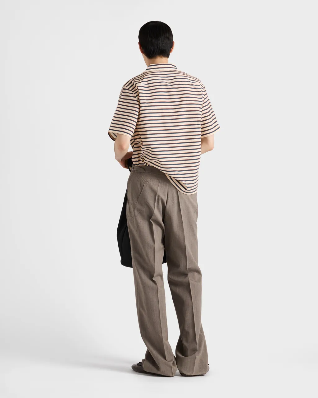 Striped Cotton And Silk Bowling Shirt
