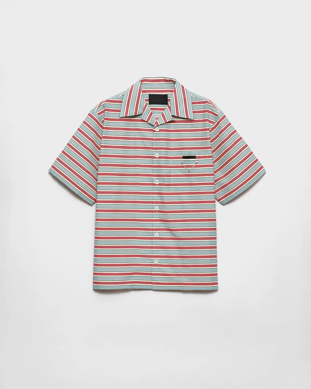 Striped Cotton And Silk Bowling Shirt