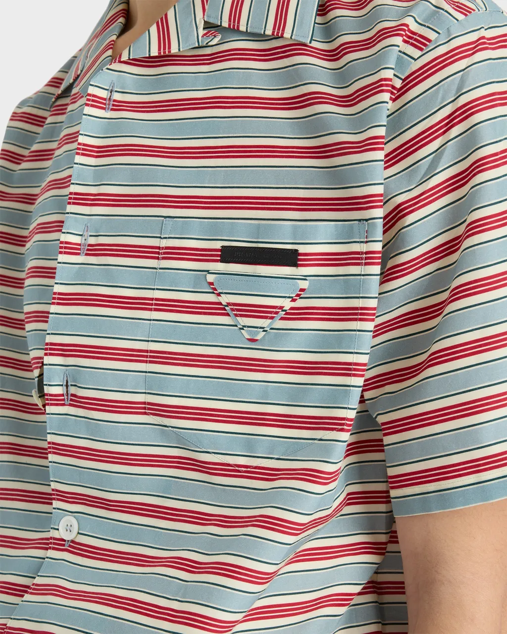 Striped Cotton And Silk Bowling Shirt