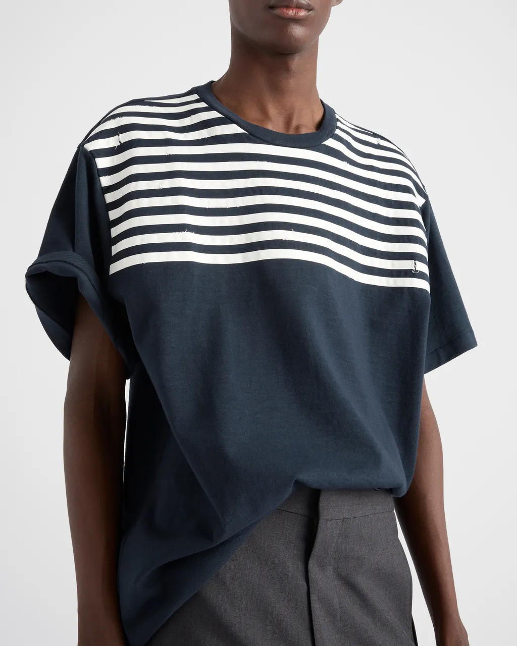 Oversized Striped Cotton T-Shirt
