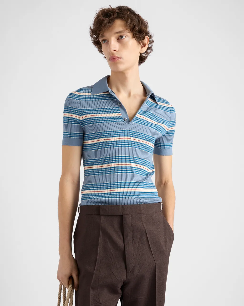 Striped Cotton Polo Shirt