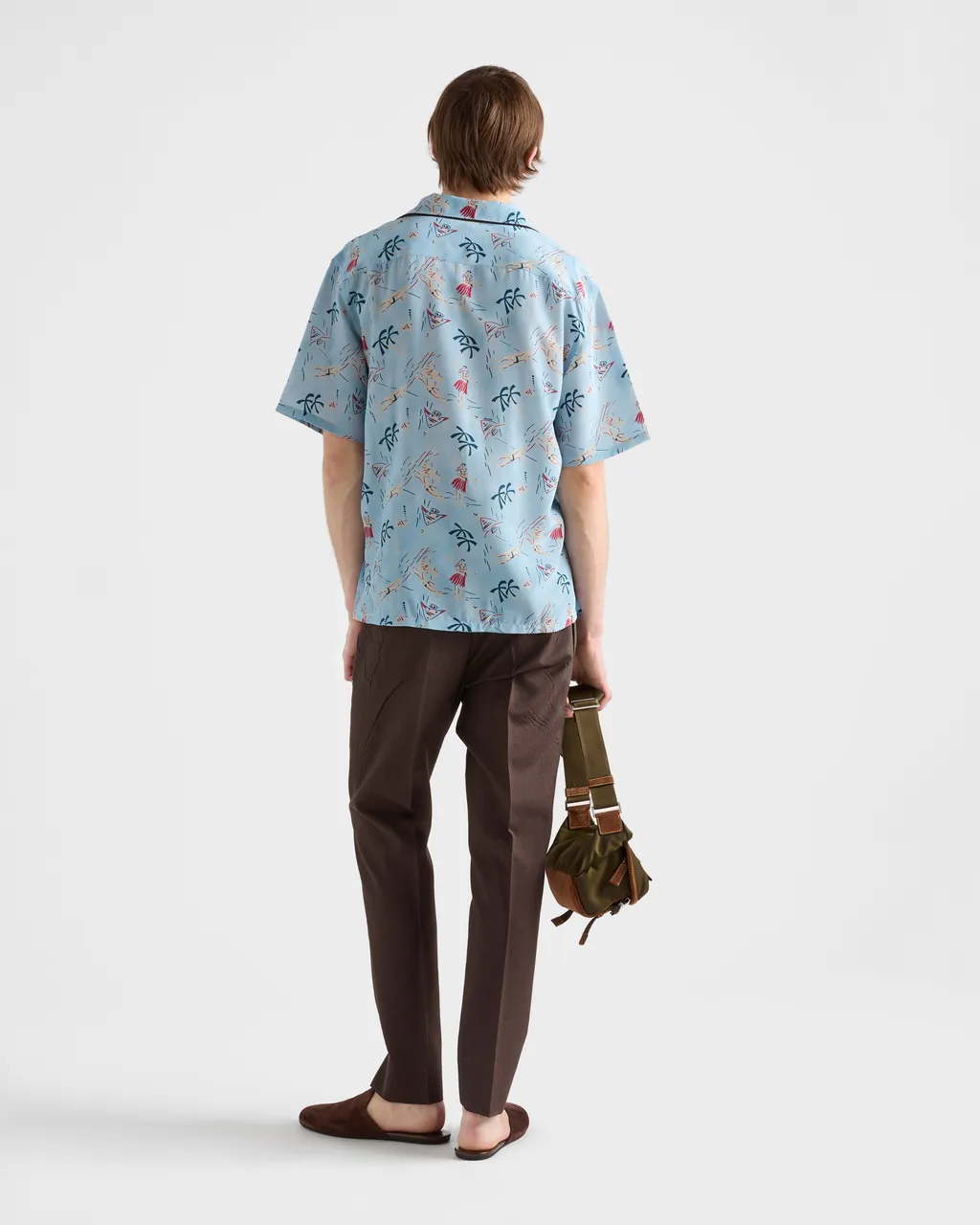 Printed Silk Blend Bowling Shirt