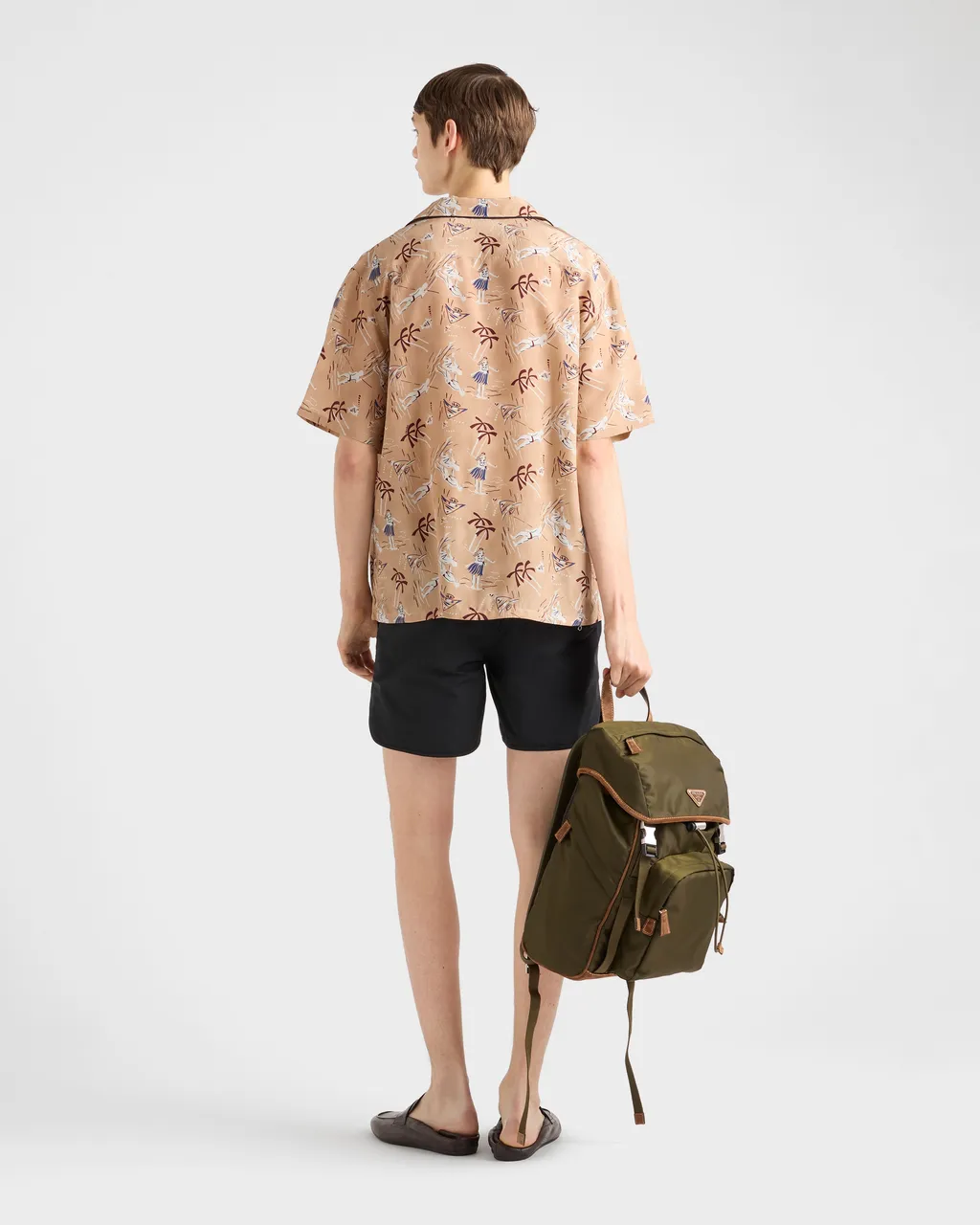 Printed Silk Blend Bowling Shirt
