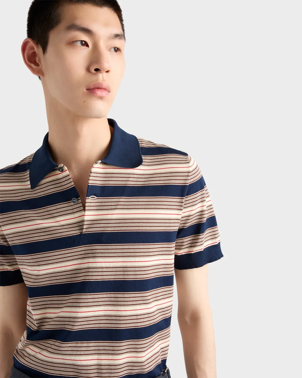 Striped Cotton Polo Shirt