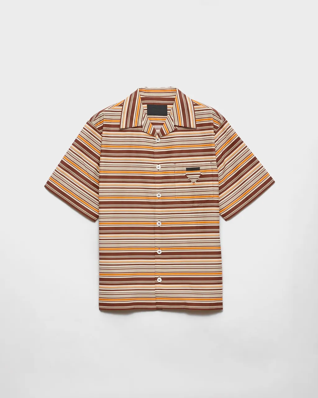 Striped Cotton And Silk Bowling Shirt