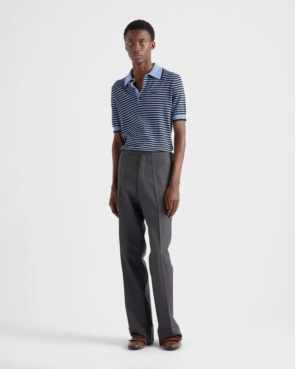 Striped Cotton Polo Shirt