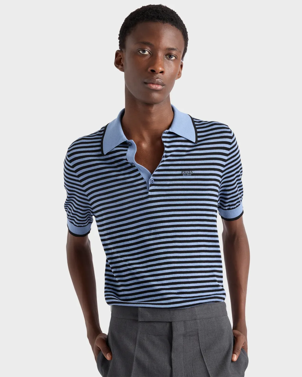 Striped Cotton Polo Shirt