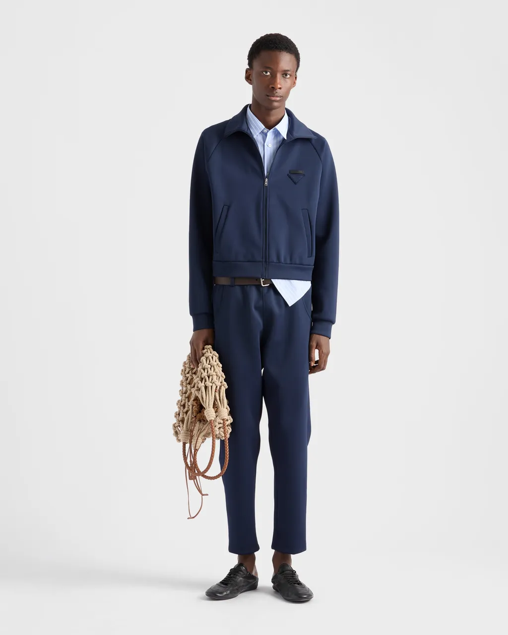 Zippered Technical Fabric Jacket