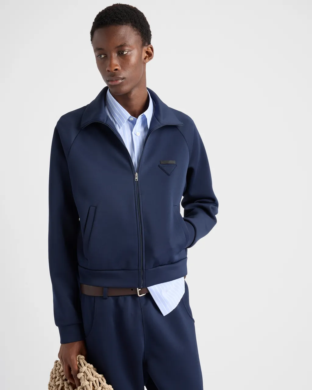 Zippered Technical Fabric Jacket