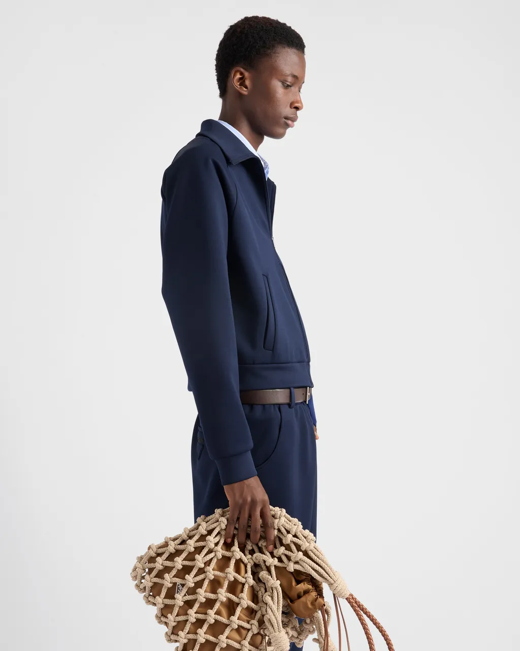 Zippered Technical Fabric Jacket