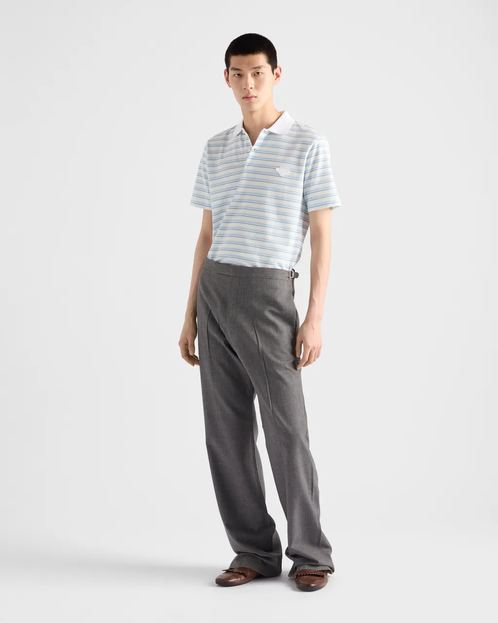 Striped Cotton Polo Shirt