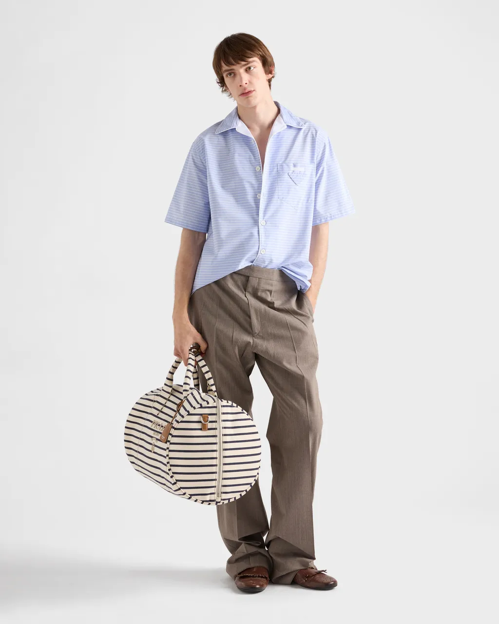 Striped Cotton Bowling Shirt