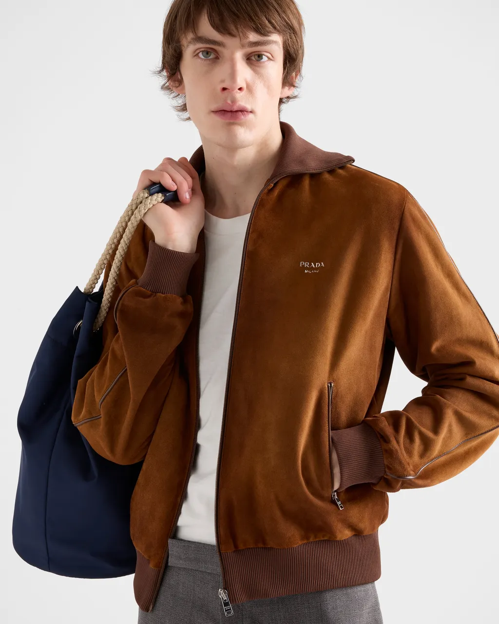Suede Blouson Jacket