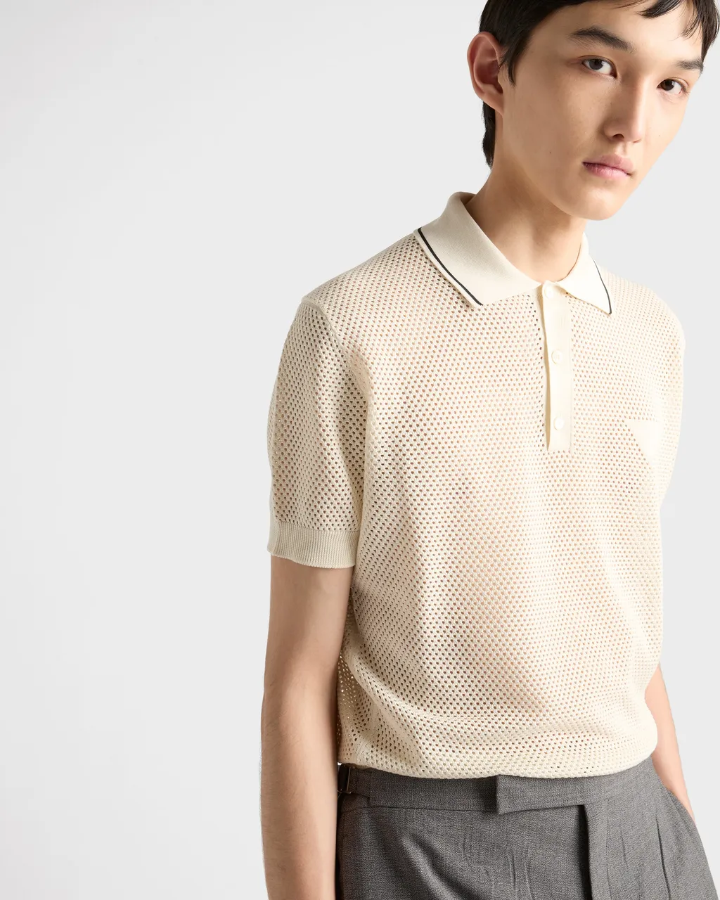 Silk And Cotton Polo Shirt