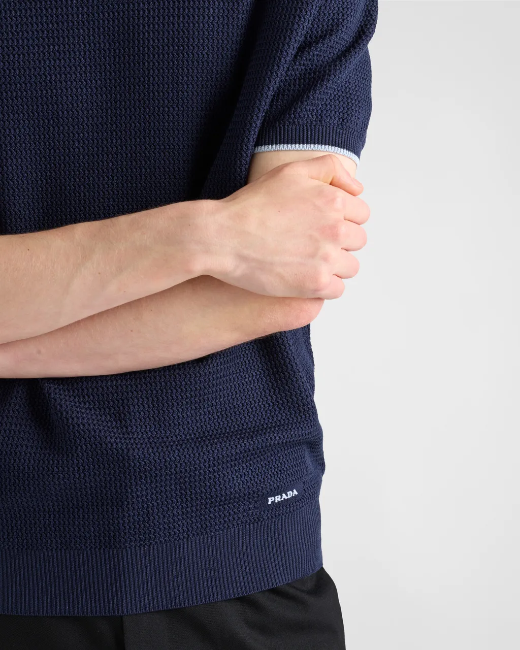Short-Sleeved Silk And Cotton Sweater
