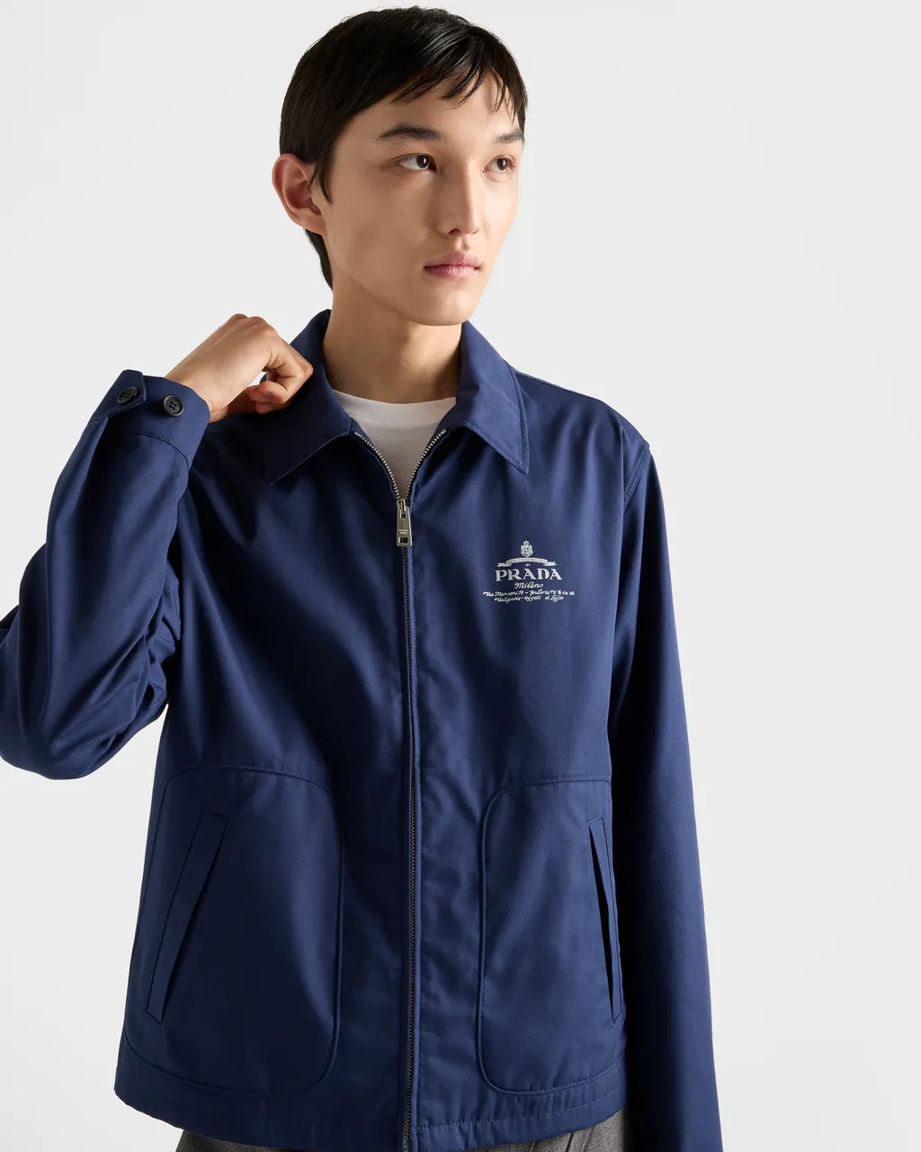 Cotton Blend Blouson Jacket