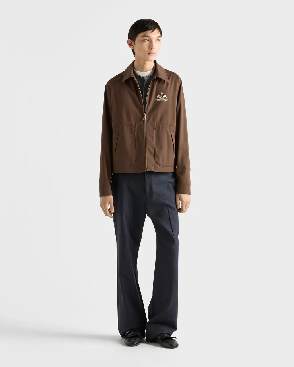 Cotton Blend Blouson Jacket