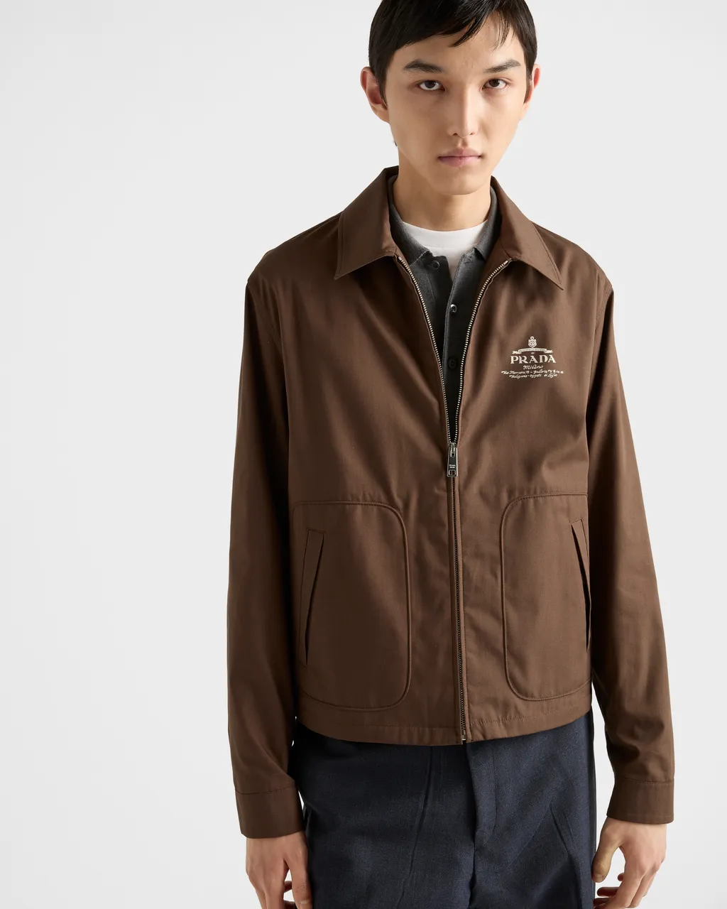 Cotton Blend Blouson Jacket