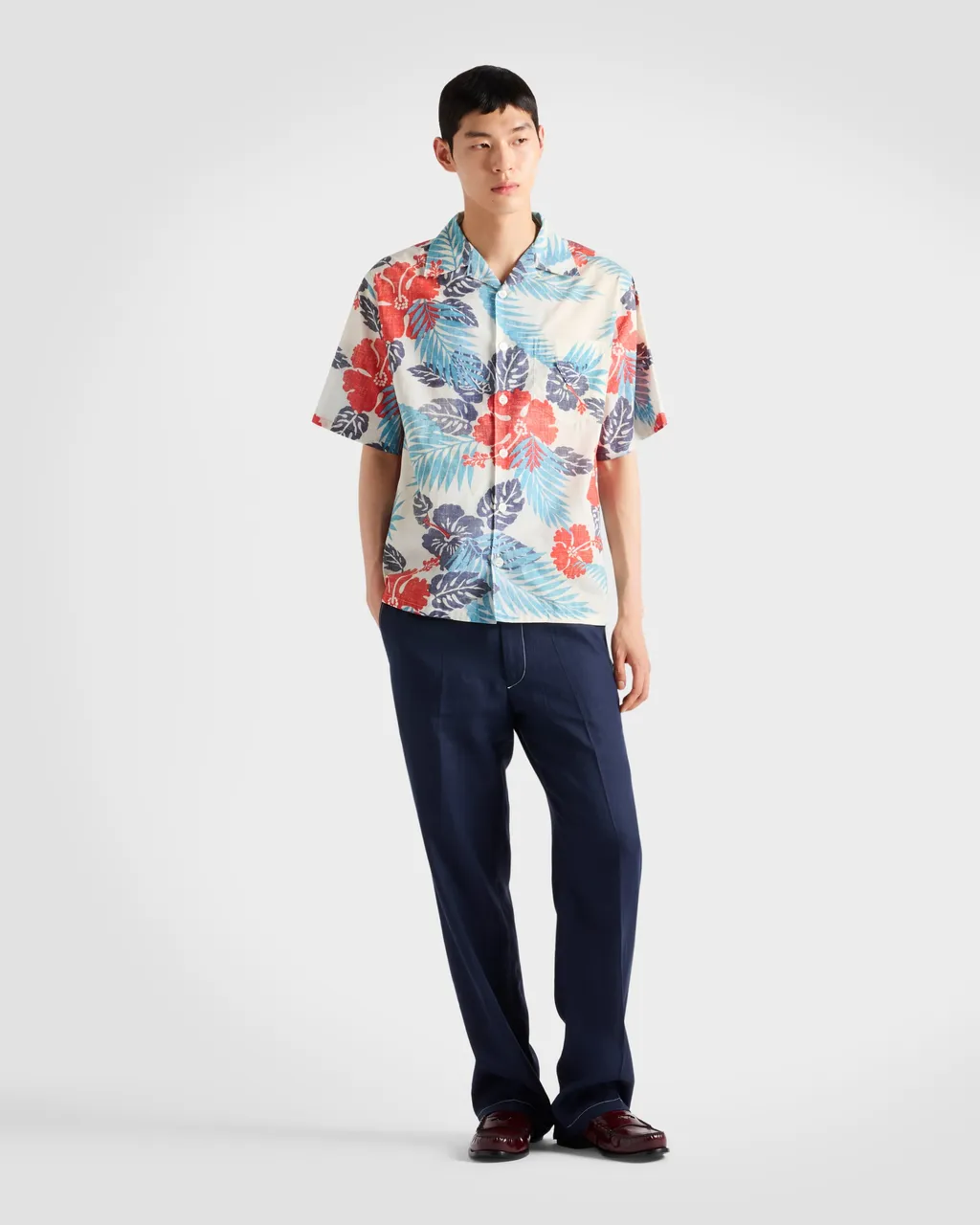 Printed Cotton Bowling Shirt