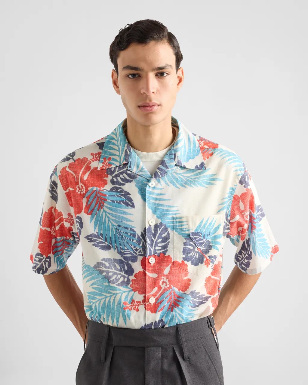 Printed Cotton Bowling Shirt
