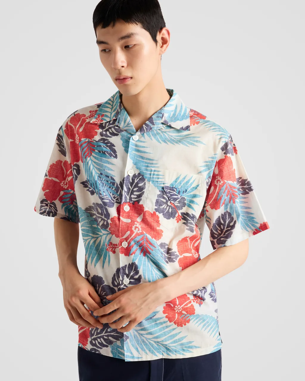 Printed Cotton Bowling Shirt