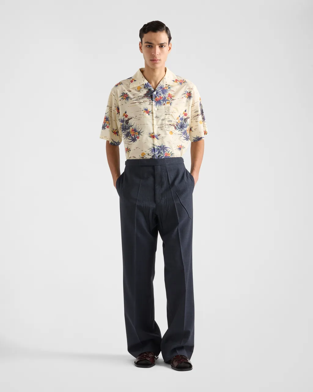 Printed Cotton Bowling Shirt
