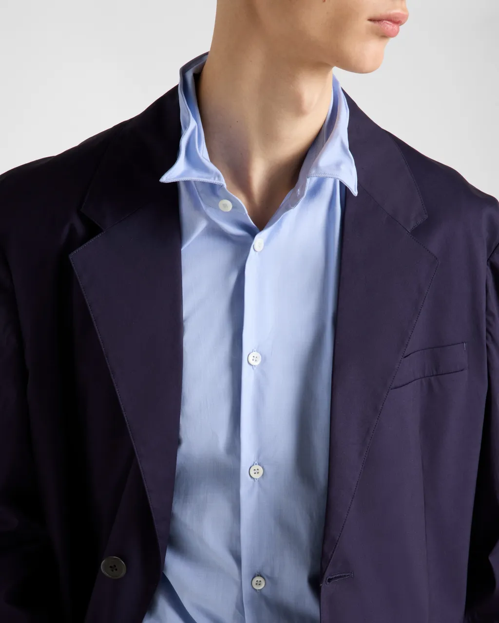 Single-Breasted Cotton Blend Jacket