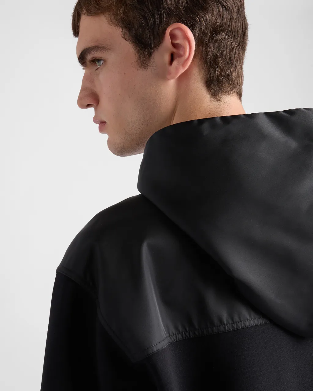 Cotton Fleece And Re-Nylon Hoodie