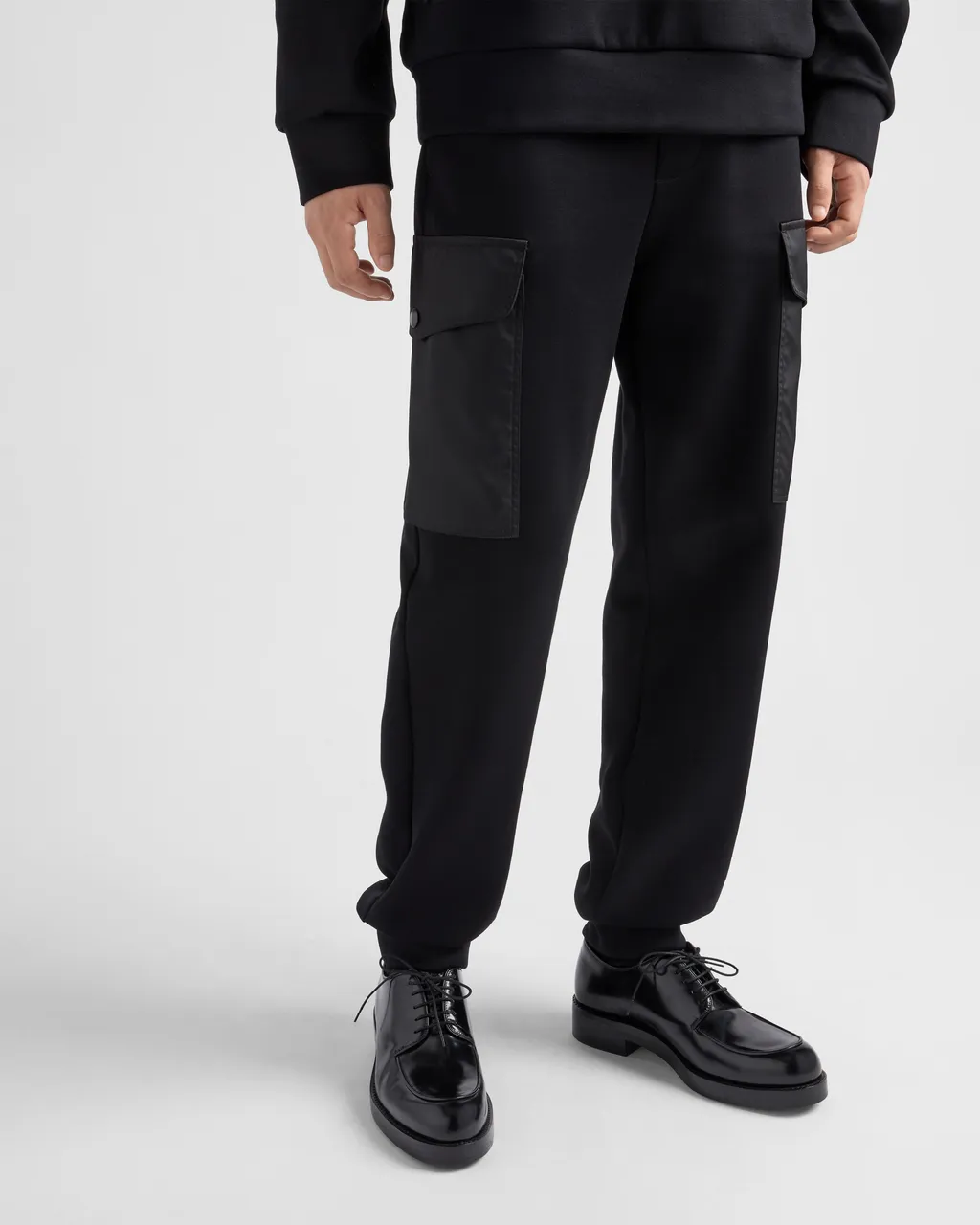 Cotton Fleece Joggers With Re-Nylon Details