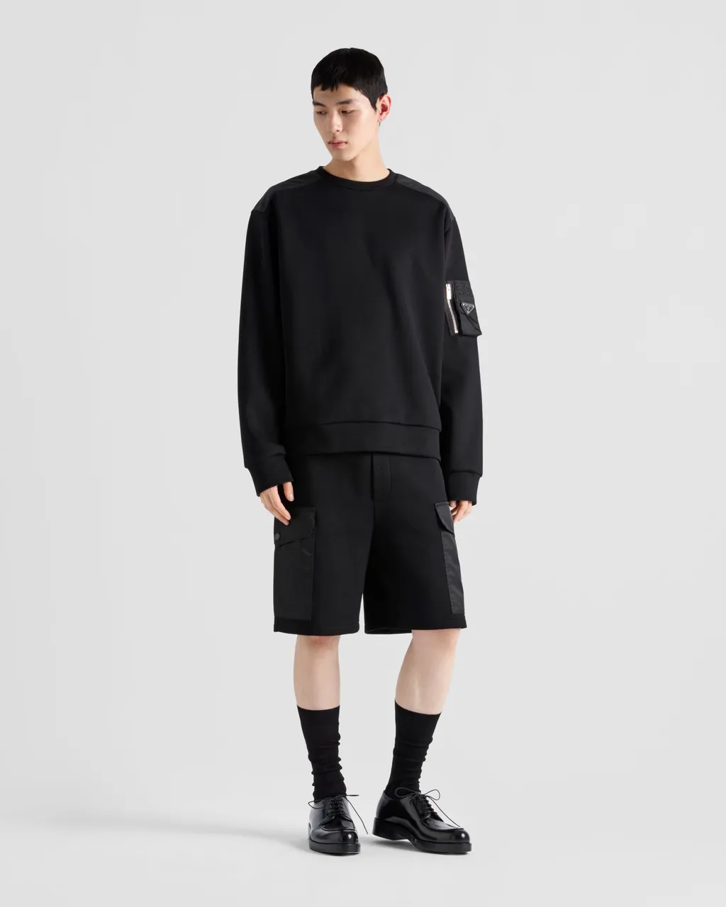 Cotton Fleece And Re-Nylon Sweatshirt