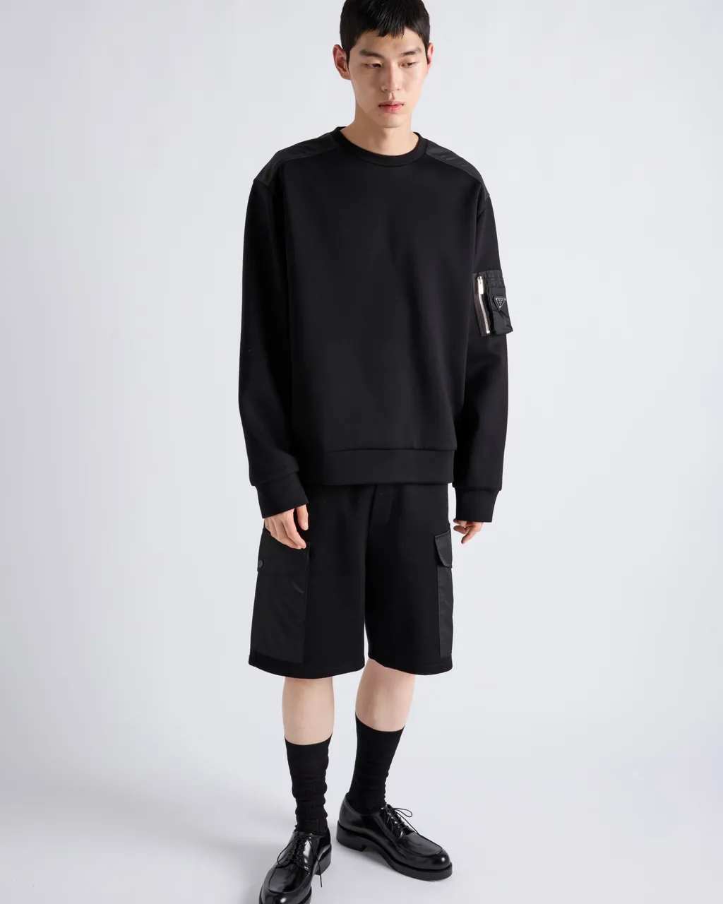 Cotton Fleece And Re-Nylon Sweatshirt