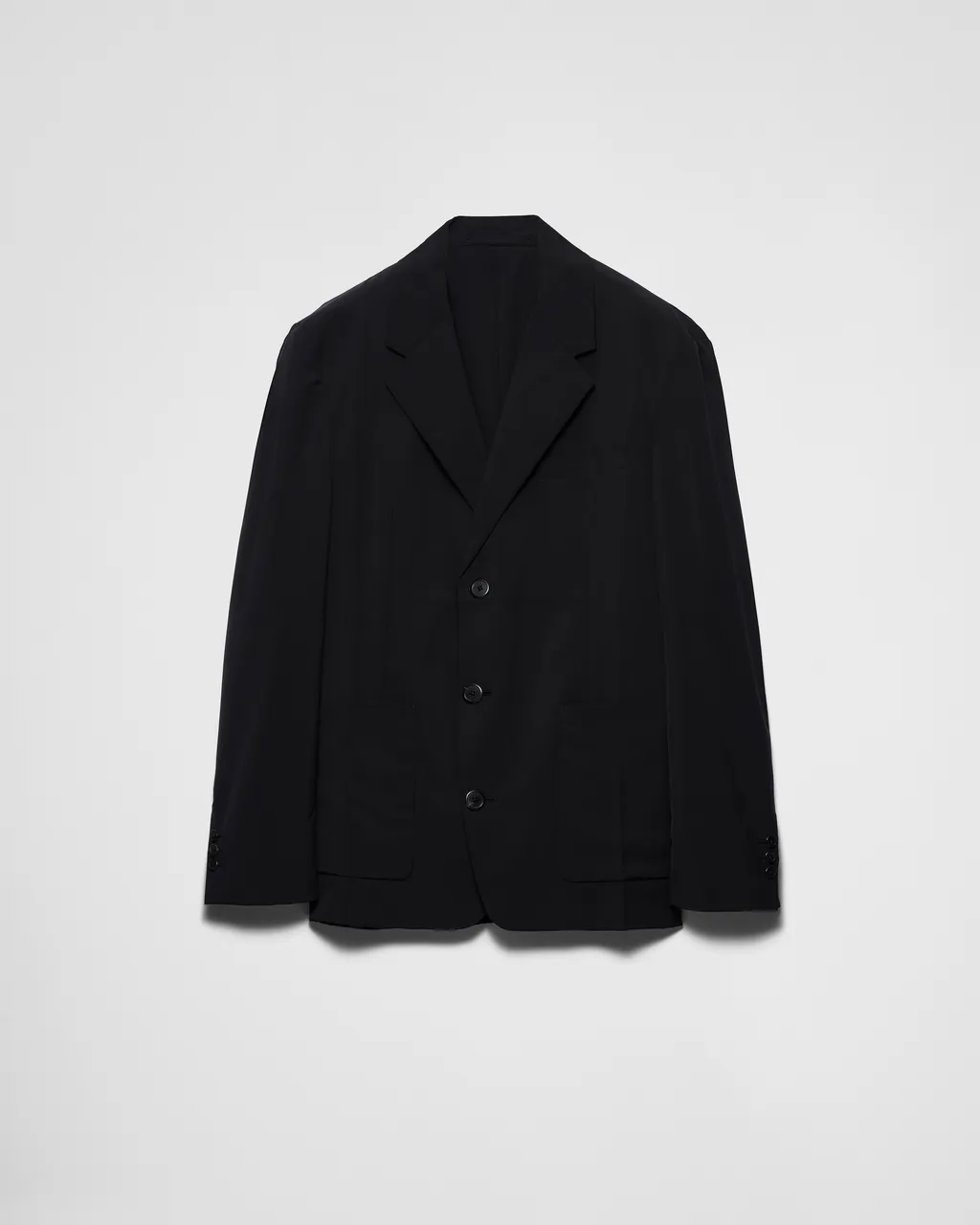 Single-Breasted Wool Blend Jacket
